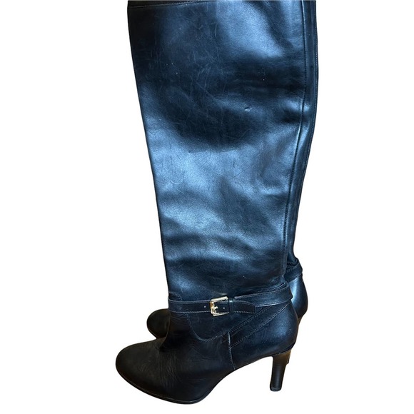 LAUREN Ralph Lauren Bethan style Tall Zip Black Leather Heel Boots, size 9.5 - Picture 5 of 10